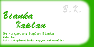 bianka kaplan business card